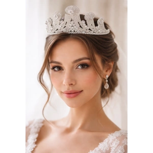 Zirkon Taşlı Gelin/Kına/Nişan/Söz Tasarım Taç