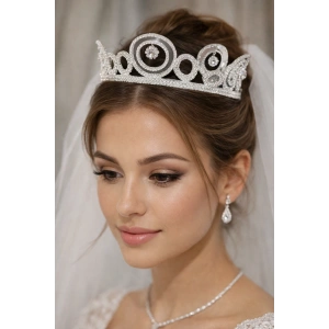 Zirkon Taşlı Gelin/Kına/Nişan/Söz Tasarım Taç