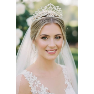 Zirkon Taşlı Gelin/Kına/Nişan/Söz Tasarım Taç