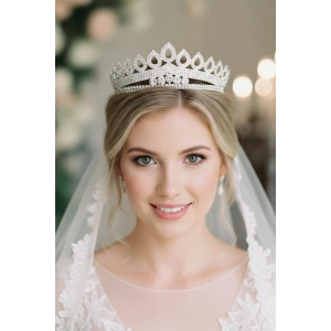 Zirkon Taşlı Gelin/Kına/Nişan/Söz Tasarım Taç