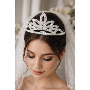 Zirkon Taşlı Gelin/Kına/Nişan/Söz Tasarım Taç