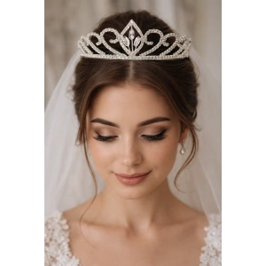 Zirkon Taşlı Gelin/Kına/Nişan/Söz Tasarım Taç