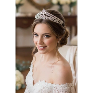 Zirkon Taşlı Gelin/Kına/Nişan/Söz Tasarım Taç