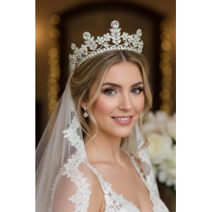 Zirkon Taşlı Gelin/Kına/Nişan/Söz Tasarım Taç