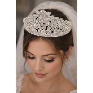 Zirkon Taşlı Gelin/Kına/Nişan/Söz Tasarım Taç