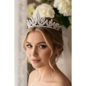 Zirkon Taşlı Gelin/Kına/Nişan/Söz Tasarım Taç