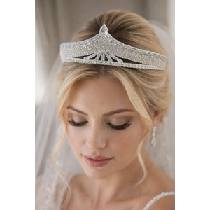 Zirkon Taşlı Gelin/Kına/Nişan/Söz Tasarım Taç