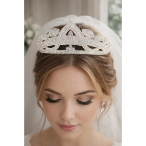 Zirkon Taşlı Gelin/Kına/Nişan/Söz Tasarım Taç