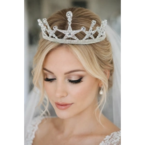 Zirkon Taşlı Gelin/Kına/Nişan/Söz Tasarım Taç