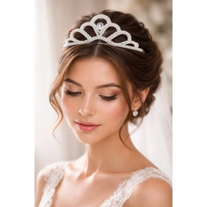 Zirkon Taşlı Gelin/Kına/Nişan/Söz Tasarım Taç