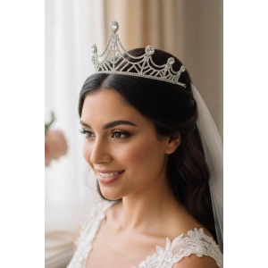 Zirkon Taşlı Gelin/Kına/Nişan/Söz Tasarım Taç