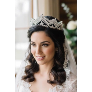 Zirkon Taşlı Gelin/Kına/Nişan/Söz Tasarım Taç