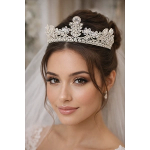 Zirkon Taşlı Gelin/Kına/Nişan/Söz Tasarım Taç