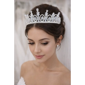 Zirkon Taşlı Gelin/Kına/Nişan/Söz Tasarım Taç