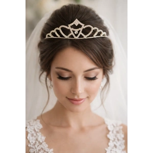 Zirkon Taşlı Gelin/Kına/Nişan/Söz Tasarım Taç