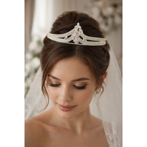 Zirkon Taşlı Gelin/Kına/Nişan/Söz Tasarım Taç