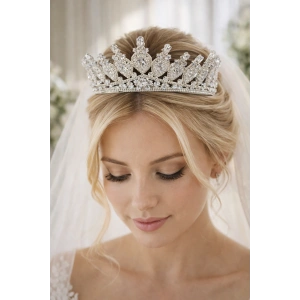 Zirkon Taşlı Gelin/Kına/Nişan/Söz Tasarım Taç