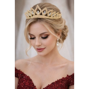 Zirkon Taşlı Gelin/Kına/Nişan/Söz Tasarım Taç