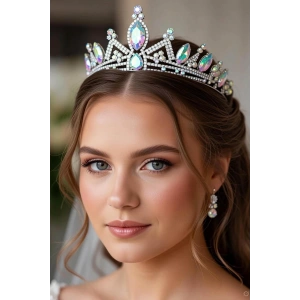 Zirkon Taşlı Gelin/Kına/Nişan/Söz Tasarım Taç