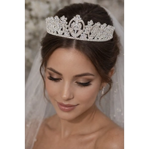 Zirkon Taşlı Gelin/Kına/Nişan/Söz Tasarım Taç