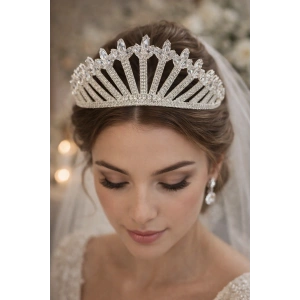 Zirkon Taşlı Gelin/Kına/Nişan/Söz Tasarım Taç