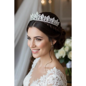 Zirkon Taşlı Gelin/Kına/Nişan/Söz Tasarım Taç