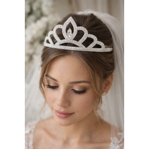 Zirkon Taşlı Gelin/Kına/Nişan/Söz Tasarım Taç
