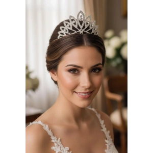Zirkon Taşlı Gelin/Kına/Nişan/Söz Tasarım Taç