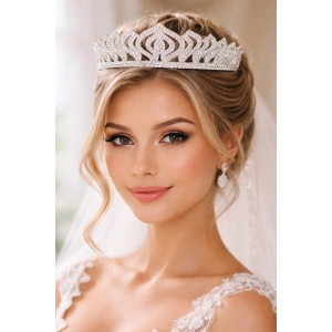 Zirkon Taşlı Gelin/Kına/Nişan/Söz Tasarım Taç