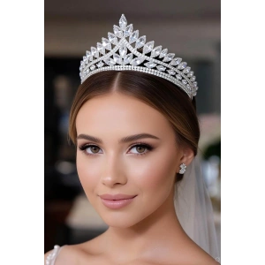 Zirkon Taşlı Gelin/Kına/Nişan/Söz Tasarım Taç