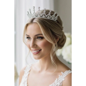 Zirkon Taşlı Gelin/Kına/Nişan/Söz Tasarım Taç