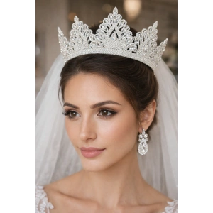 Zirkon Taşlı Gelin/Kına/Nişan/Söz Tasarım Taç