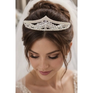 Zirkon Taşlı Gelin/Kına/Nişan/Söz Tasarım Taç