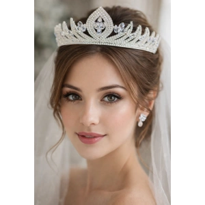 Zirkon Taşlı Gelin/Kına/Nişan/Söz Tasarım Taç