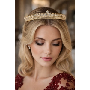 Zirkon Taşlı Gelin/Kına/Nişan/Söz Tasarım Taç