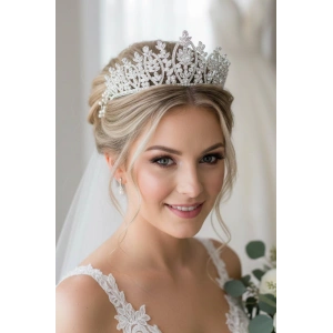 Zirkon Taşlı Gelin/Kına/Nişan/Söz Tasarım Taç