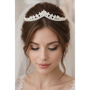 Zirkon Taşlı Gelin/Kına/Nişan/Söz Tasarım Taç