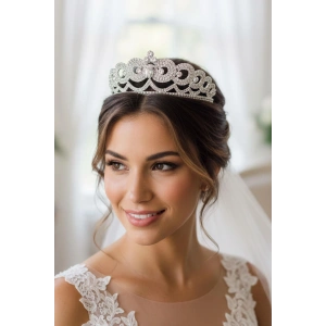 Zirkon Taşlı Gelin/Kına/Nişan/Söz Tasarım Taç