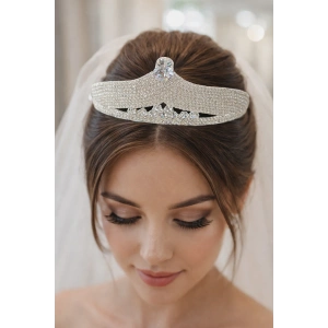 Zirkon Taşlı Gelin/Kına/Nişan/Söz Tasarım Taç