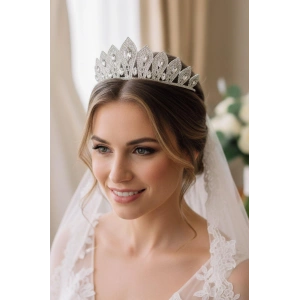 Zirkon Taşlı Gelin/Kına/Nişan/Söz Tasarım Taç