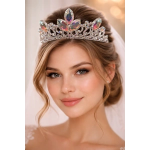 Zirkon Taşlı Gelin/Kına/Nişan/Söz Tasarım Taç