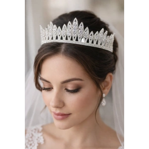 Zirkon Taşlı Gelin/Kına/Nişan/Söz Tasarım Taç