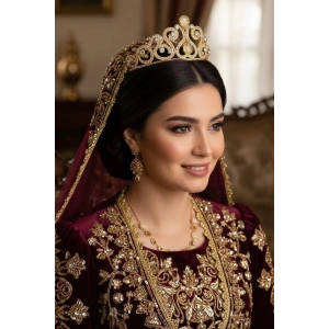 Zirkon Taşlı Gelin/Kına/Nişan/Söz Tasarım Taç