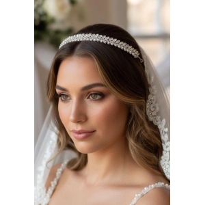 Zirkon Taşlı Gelin/Kına/Nişan/Söz Tasarım Taç