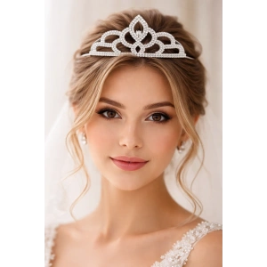 Zirkon Taşlı Gelin/Kına/Nişan/Söz Tasarım Taç