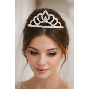 Zirkon Taşlı Gelin/Kına/Nişan/Söz Tasarım Taç
