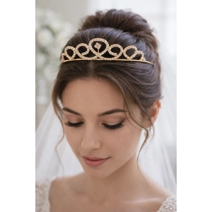 Zirkon Taşlı Gelin/Kına/Nişan/Söz Tasarım Taç