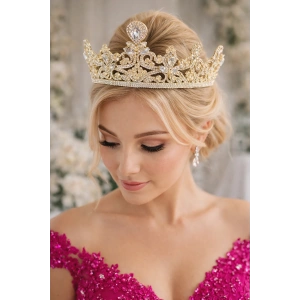 Zirkon Taşlı Gelin/Kına/Nişan/Söz Tasarım Taç
