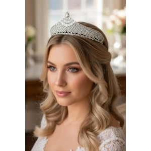Zirkon Taşlı Gelin/Kına/Nişan/Söz Tasarım Taç