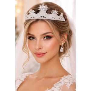 Zirkon Taşlı Gelin/Kına/Nişan/Söz Tasarım Taç